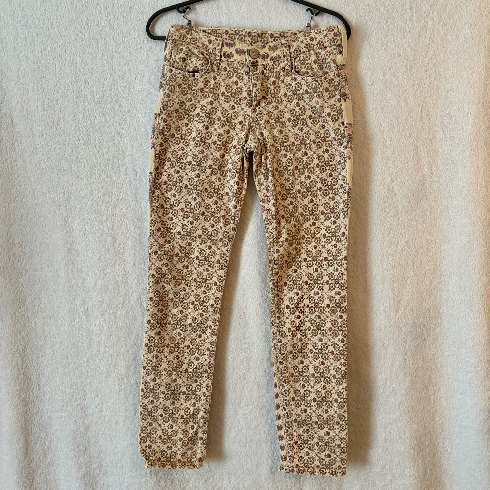 True Religion Victoria Skinny Bohemian Floral Print Jeans Size 26